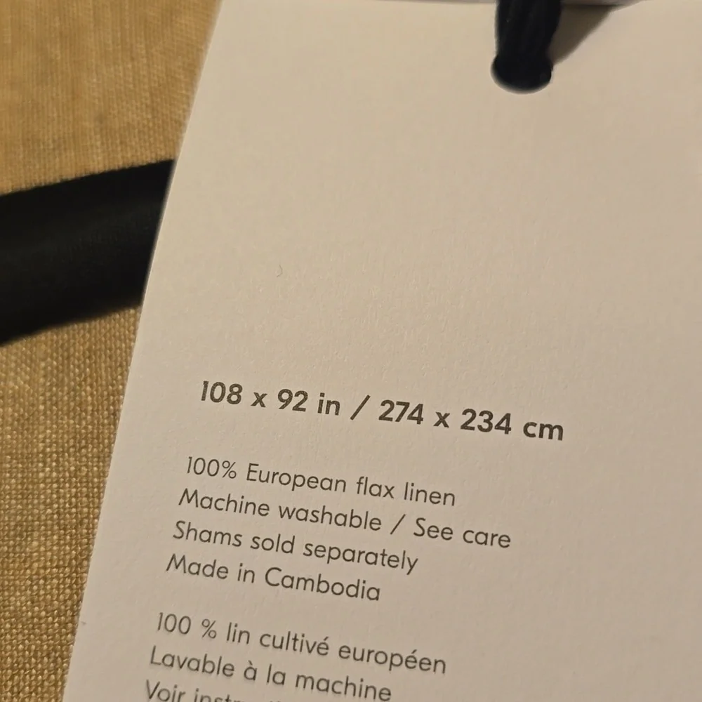 ❤️BUY 2 GET 1 FREE Euro. Flax Linen King/Cal. King Duvet Cover,Sandstone Melange